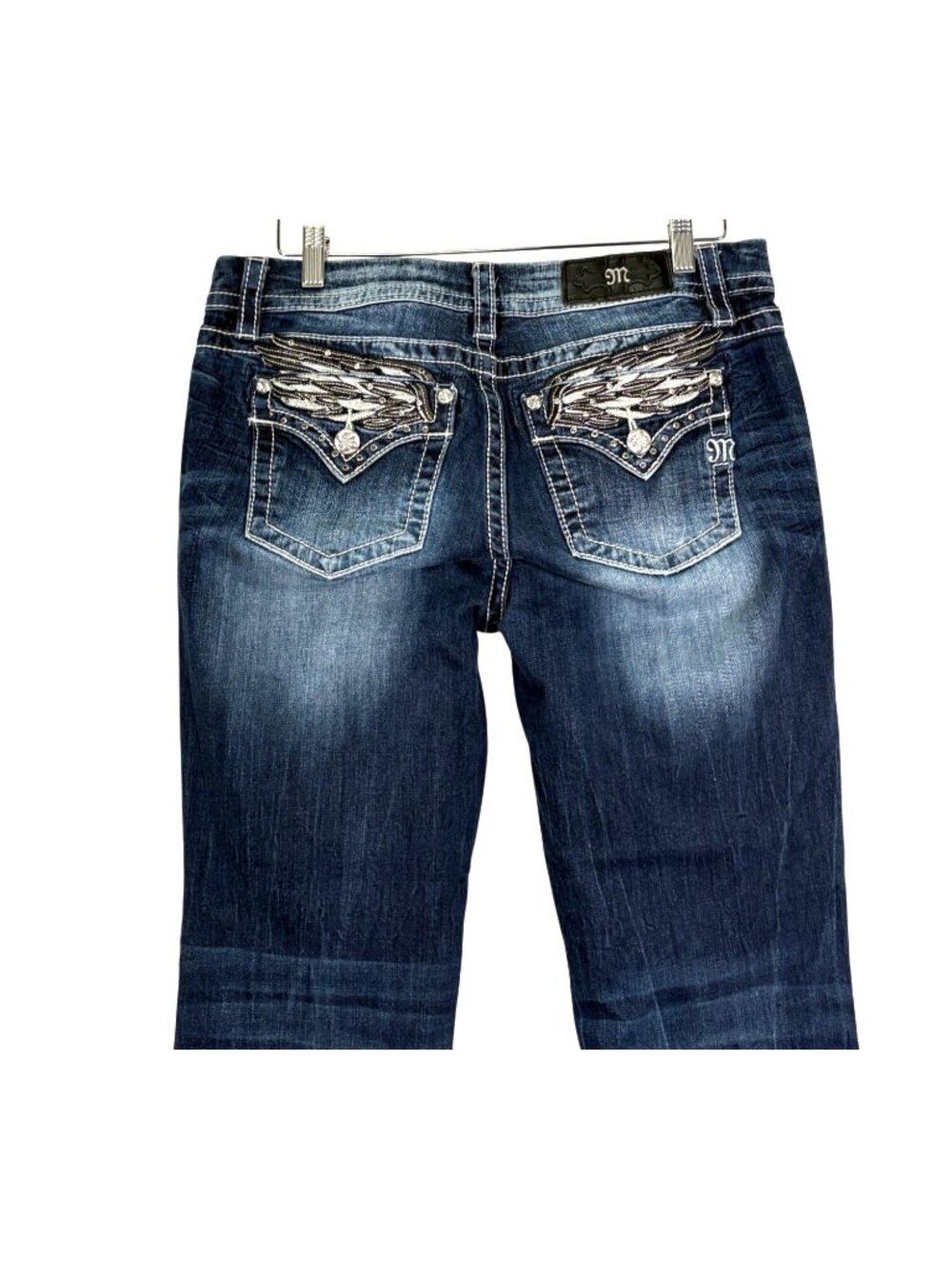 Miss Me Wing Embellished Mid Rise Easy Boot Jeans Size 30 - Picture 5 of 11